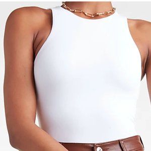 NWT Express Body Contour White High-Neck Stretch Top